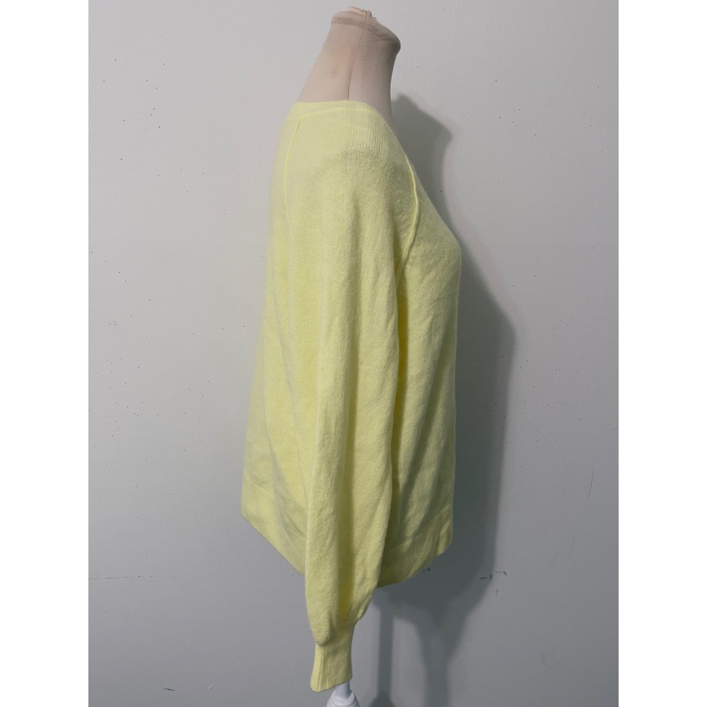Vince Camuto  Sweater Small Yellow Crew Neck Raglan Preppy Knit‎ Pullover Patel - Picture 4 of 7
